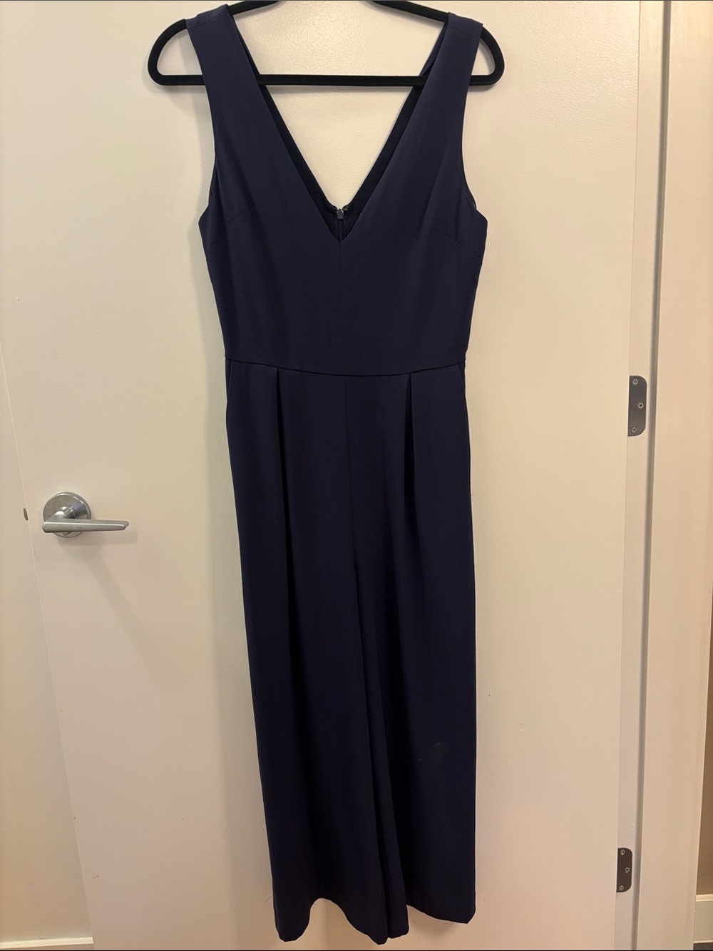 Babaton Navy Maxi Dress with V-Neck